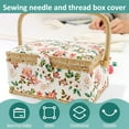thumbnail image 3 of Sewing Basket with Accessories Practical Sewing Basket Organizer with Removable Tray Portable Sewing Box Vintage Sewing Supplies Basket for Needles Thread Sewing Mending, 3 of 10