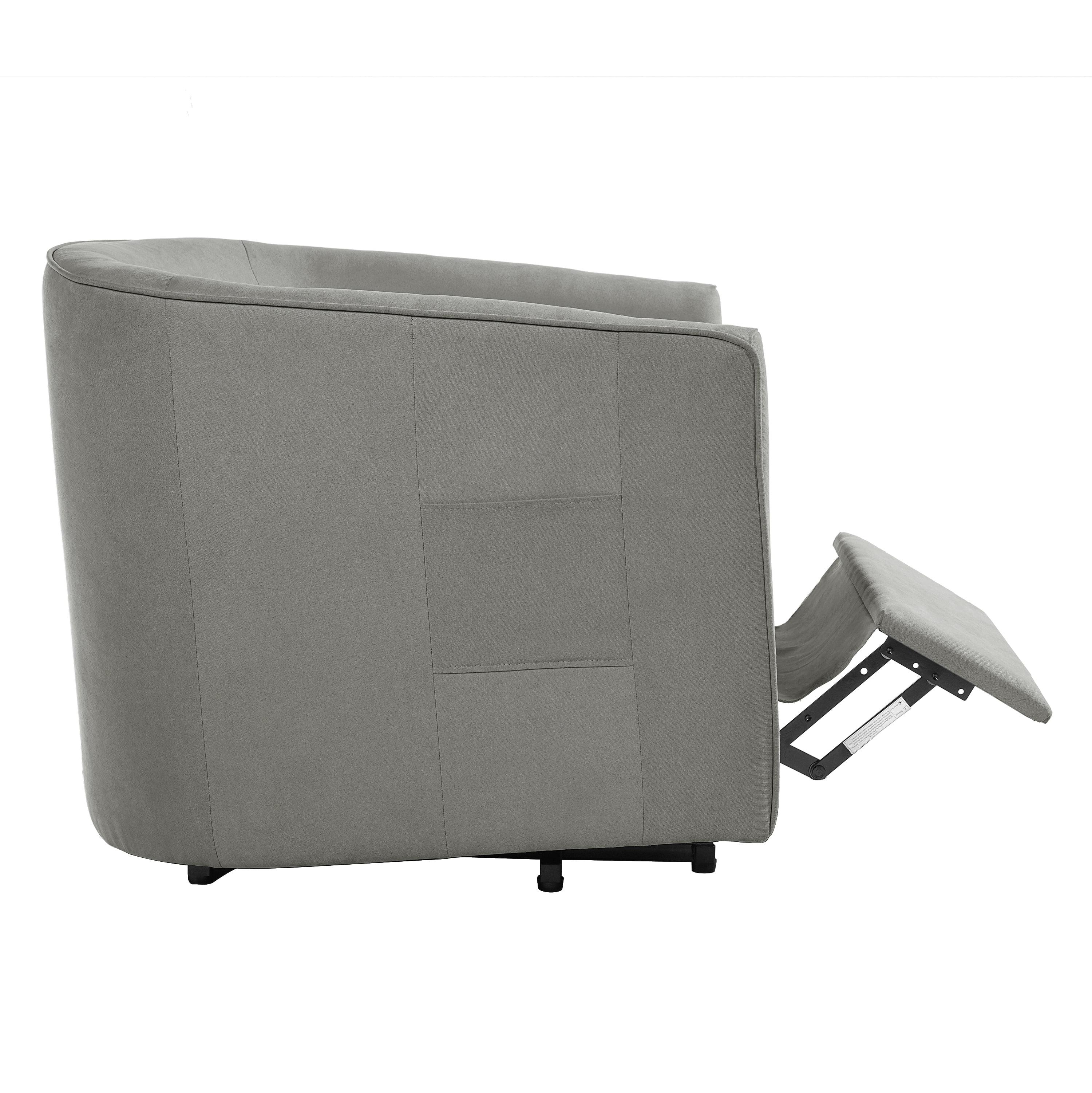 Euroco Power Lift Recliner Chair, Barrel Shape Lift Assist Reclining Chair with Footrest and Side Pocket,Chenille Upholstery Electric Lift Chair for Seniors,Grey