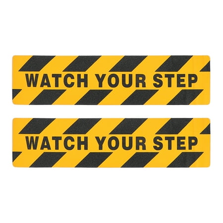 

2Pcs Watch Your Step Floor Decals Warning Stickers Useful Adhesive Tapes