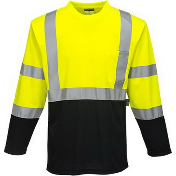 Portwest S398 Laguna Long-Sleeved T-Shirt-Yellow/Black-XL