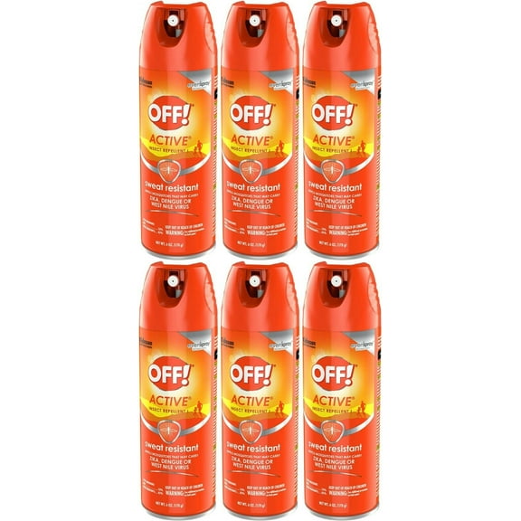 Off Active Insect Repellent Sweat Resistant Bug Mosquito Repellent Spray 6 oz-6 Pack