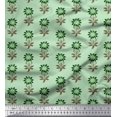 thumbnail image 1 of Soimoi Polyester Crepe Fabric Leaves & Floral Block Decor Fabric Printed Yard 42 Inch Wide, 1 of 3