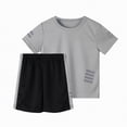 thumbnail image 2 of HCNTES Quick-Dry Toddler Boy Active Wear Neon Reflective Stripe Tee and Shorts 2-Piece Set Toddler Boy Summer Clothes, 2 of 5