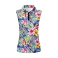 thumbnail image 2 of Uorisanigo Tropical Flower Women's Golf Sleeveless Shirt Comfortable Fashionable Women's Dry-Fit Golf Shirts with 1/4 Zipper Casual Workout Tank Tops, 2 of 7