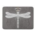 thumbnail image 1 of NUDECOR Lacy Dragonfly in Ornate Doodle and Jewelry Crown Retro Pattern Victorian Doormat Floor Rug Bath Mat 30x18 inch, 1 of 1