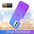 thumbnail image 4 of Rosebono Compatible With Motorola Edge Plus 2023 / X40 / X40 Pro, Hybrid Glitter Sparkle Transparent Colorful Gradient TPU Skin Cover Protection Case (Blue/Purple), 4 of 4