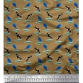 thumbnail image 1 of Soimoi Polyester Crepe Fabric Waves,Whale & Dolphin Ocean Printed Fabric 1 Yard 52 Inch Wide, 1 of 3