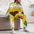 thumbnail image 7 of Salouo Sunflowers Print Button-Front Long Sleeve Pajama Set for Men, Soft 2Pjs Men's Long Sleeve Sleepwear-Small, 7 of 7