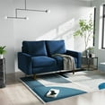 thumbnail image 3 of Enor Furniture Fieldstone 58" Square Arm Modern Velvet Loveseat in Space Blue, 3 of 7