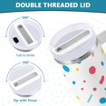 thumbnail image 3 of Yayeee 40oz Stainless Steel Tumbler with Straw and Handle Double-Wall Insulated Travel Water Bottle, White Retro Pattern, 3 of 8