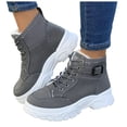 thumbnail image 7 of CAICJ98 Winter Boots for Women Comfortable Outdoor Anti-Slip Ankle Boots keep Warm Booties Lace Up Flat Platform Shoes Women Snow Boots (Grey,Size 6.5), 7 of 7