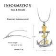 thumbnail image 2 of Rose Flower & Anchor Urn Necklace for Ashes Stainless Steel Cremation Ashes Jewelry for Human Pet, 2 of 6