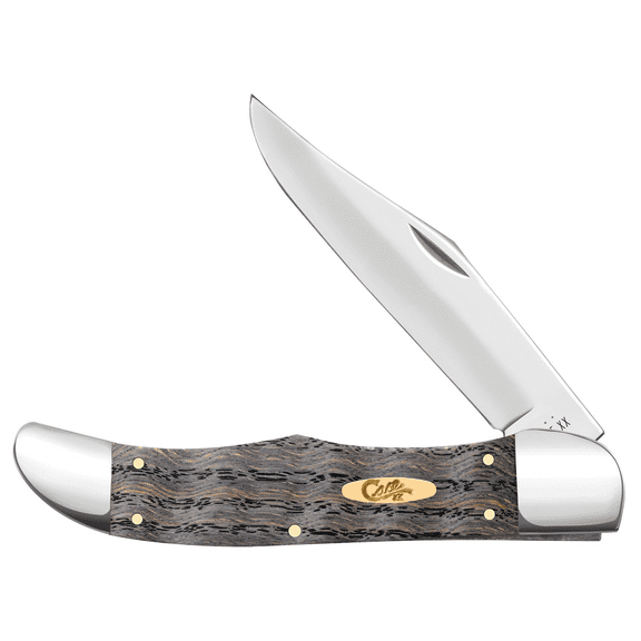 Case XX Knives Folding Hunter Black Curly Oak Wood Stainless Pocket Knife