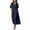 07# Navy, variant on Ihhxva Women's Linen V-Neck Short Sleeve Button Detail Dress with Pockets Summer Cotton Loose Fit Wrinkle-Resistant Kimono Mid-Length Beach Vacation Casual Sundress S-2XL