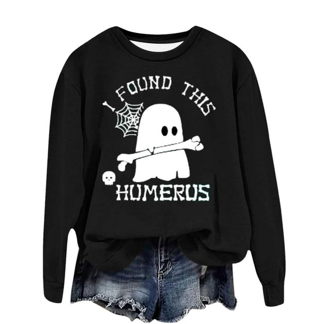 VBARHMQRT Womens Cropped Sweatshirt Women's Printed Hooded Crew Neck Long Sleeve Sweatshirt