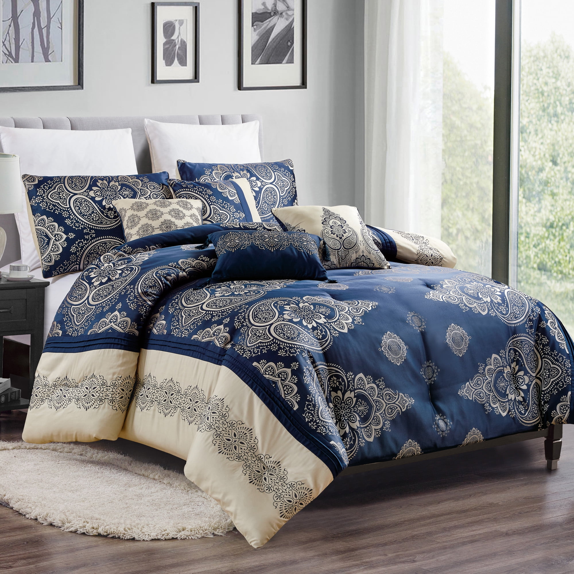 Clearance Bedding Comforter Duvet Super, Navy Blue And Gold Bed Sheets