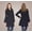 Navy, variant on Wool Blend Coat with Trench Style-Navy-XS