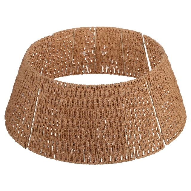 HONMEET Easy Assembly Christmas Tree Collar with Woven Rope Farmhouse Style Base Cover