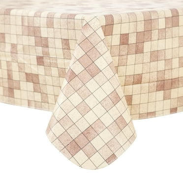 RAY STAR Vinyl Checkered Tablecloth 52x70 Flannel Backing 100% Waterproof & Heavy Plastic Table Cover for Dining, Party, Farmhouse Dec.