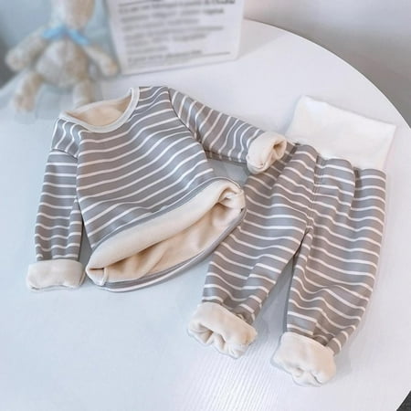 

Children Pajamas Toddler Clothing Set Kids Striped Print Sleepwear Autumn Thick Cotton Nightwear Boys Girls Pyjamas Pijamas Set
