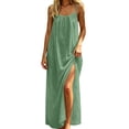 thumbnail image 6 of Wsysadlol Under $20 Summer Dress Women Summer Boho Maxi Dress Sleeveless Gradient Color Spaghetti Strap Backless Flowy Beach Dress Casual Loose Cover Up Dress, 6 of 8