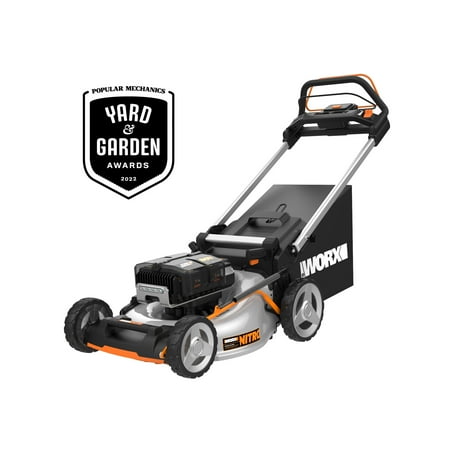 Worx Nitro WG761 80V 21  Cordless Self-Propelled Lawn Mower with Brushless Motor & Rear Wheel Drive (4) Batteries & Charger Included
