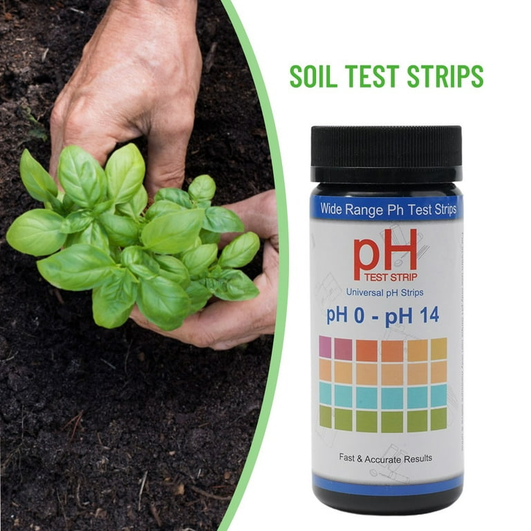 Soil PH Test Strips 100 Strips Soil Tester 0-14 PH Soil Test, Soil PH Test  Strips, Plant Tester for Soil, PH Test Strips 