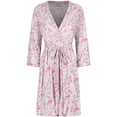 thumbnail image 5 of SofiePJ, Women's, Printed Robe Set with Chemise and Shorts 3 Piece Sleep Loungewear, Pink, XL, 5 of 6