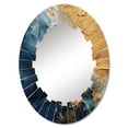 thumbnail image 2 of Designart "Intuitive Expressions in Blue and Yellow II" Abstract Round Wall Mirror - Modern Oval Printed Decorative Oversized Mirror - Multiple Color Options, 2 of 4