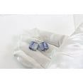 thumbnail image 3 of Sterling Silver Kyanite Earrings Square Cut Small Dainty Shimmery Blue Simple Drops Designed for Adult Women, 3 of 5