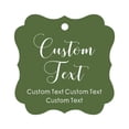 thumbnail image 1 of Darling Souvenir Personalized Paper Hang Tags Custom Text Wedding Party Gift Favor Tags -Olive Green-100 Tags, 1 of 1