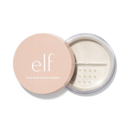 E.L.F. Halo Glow Setting Powder, Silky, Weightless, Blurring, Smooths, Minimizes Pores And Fine Lines, Creates Soft Focus Effect, Light, Semi-Matte Finish, 0.24 Oz Packaging May Vary