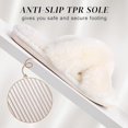 thumbnail image 5 of Women's Fuzzy Slippers Cross Band Open Toe Furry Spa Flat Fluffy Fuzzy Slip on House Shoes White 5-6, 5 of 6