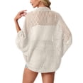 thumbnail image 6 of Womens Crochet Cardigan Lightweight Open Front Beach Cover Up Knit Long Dolman Sleeves Summer Outfits, 6 of 7