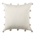 thumbnail image 3 of SAFAVIEH Jirina 16" x 16" Striped Pillow with Fringe, White/Gold, 3 of 4