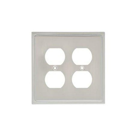 Switched Double Wall Light - Country Fair Double Duplex Wall Plate, Wall Lighting, Light Switches and Socket Plates, Nickel