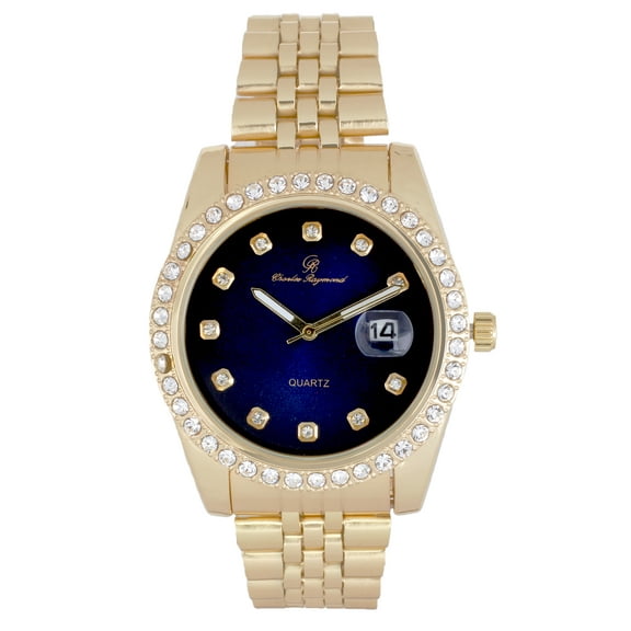 Rolly Look Bling'ed Out to Shoot for The Stars Dial - Designed for Kings w/Hard Hitter Big Demeanors! Stand Out w/This Diamond Iced Eye-Catching Dial Timepiece - ST10355