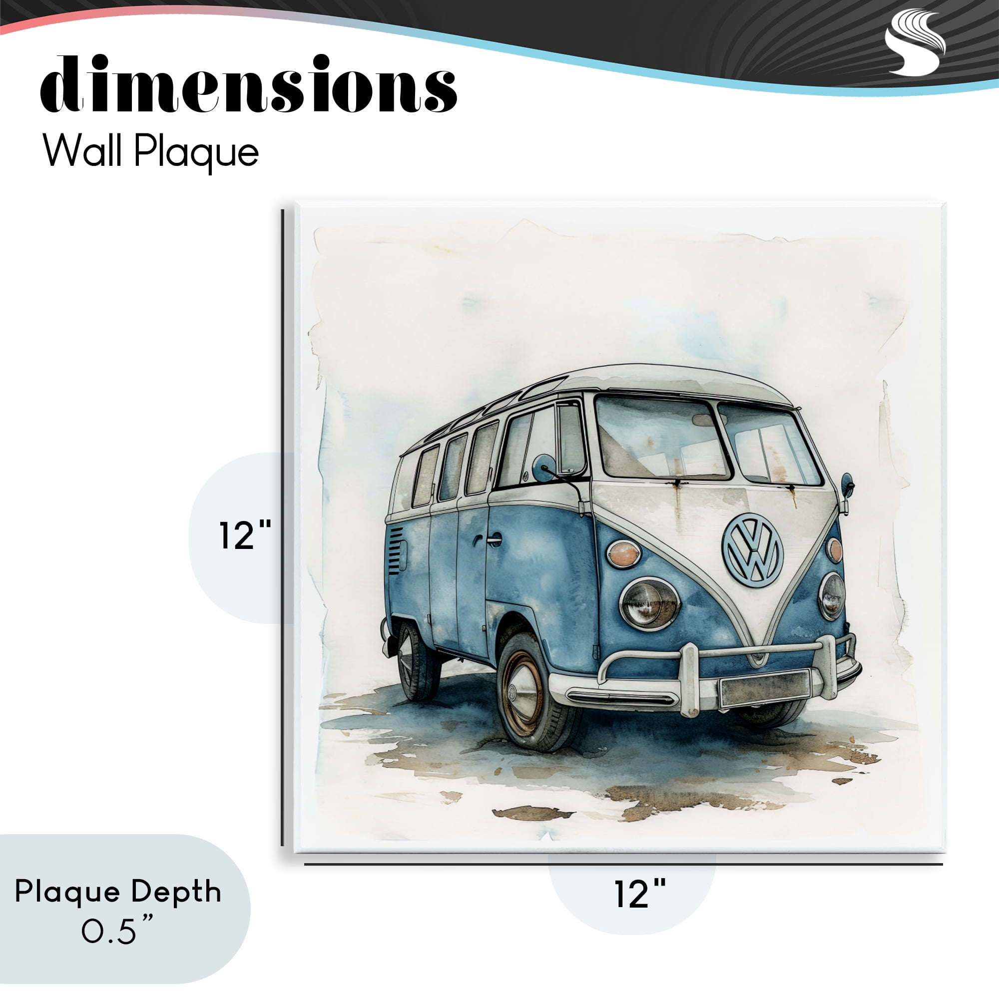 Stupell Industries Sky Blue Surf Van Wall Plaque Art, design by Ray Powers