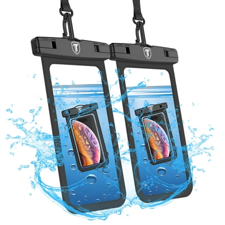 (2 Pack) Waterproof Case for Apple iPhone XR, XS, XS Max, X, SE, 5S, 8, 7, 6, 6s, 8 Plus, 7 Plus, 6 Plus, 6S Plus, Njjex IPX8 Waterproof Phone Pouch - Cellphone Dry Bag With Waist Strap -Black