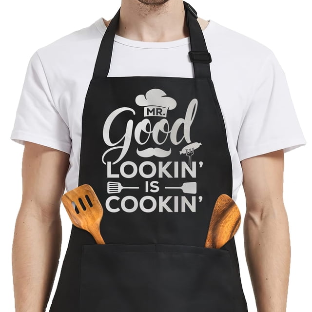 Delantal SANDJEST Divertido para BBQ con Bolsillos para Hombre