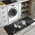 thumbnail image 3 of Black Gothic Cat Rose Moon Pattern Kitchen Rug Mat,Kitchen Runner Rugs Non Skid Washable,Decorative Kitchen Floor Mats for Kitchen,Sink,Laundry,17"x47.2", 3 of 7