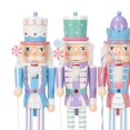 thumbnail image 4 of 4 Pieces Christmas Nutcracker Ornaments Wooden Nutcracker Doll Decorative Statues Puppet for Shelves Home Decor Festival Xmas Gifts Holiday L, 4 of 9