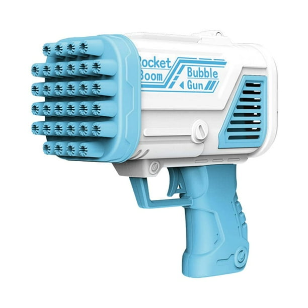 Bazooka Bubble Machine 32 hoyos Gatling Electric Soap Toys Blue