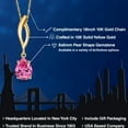 thumbnail image 2 of Gem Stone King 10K Yellow Gold Pink Moissanite Pendant Necklace for Women | 1.12 Cttw | Gemstone Birthstone | Pear Shape 8X6MM | With 18 inch Chain, 2 of 6