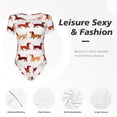thumbnail image 4 of Kdxio Dachshund Walking for Women's Short-Sleeved Onesie Stylish Round Neck Pajamas Bodysuit Jumpsuit Nightwear-Large, 4 of 7