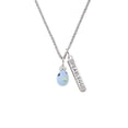 thumbnail image 2 of Delight Jewelry Silvertone Light Blue Easter Egg with Multicolored Crystal Dots Silvertone Fearless Bar Charm Necklace, 23", 2 of 4