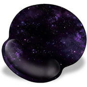 Mouse Pad with Wrist Support, Purple Nebula Galaxy Cute Pattern Design Ergonomic Mouse Pads and Coasters, Gaming