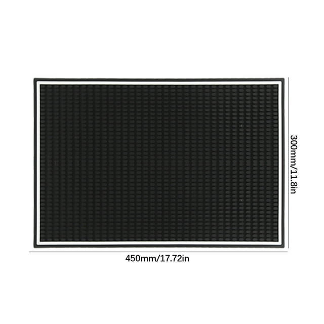 Bar Counter Drainmat, Antislip Waterproof PVC Cup Mat, Multifunctional Square Drying Mat for Kitchen, Home Bar, and Coffee Station