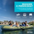 thumbnail image 2 of INTEX 66334EP Seahawk 4 Inflatable Boat Set with 54" Oars, Pump, & Fishing Rod Holders, 2 of 8