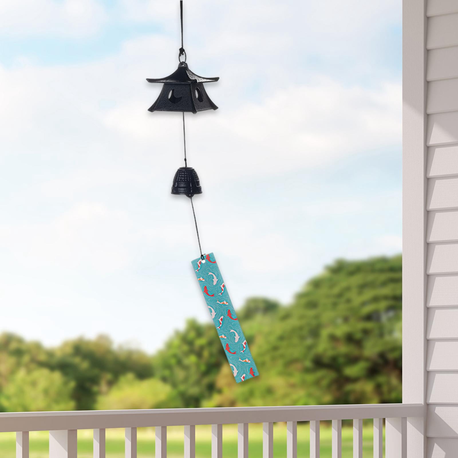 Fzaqwen Cast Iron Wind Chime Hanging Ornament Premium Art Crafts Windchime Wind Bell for Style B